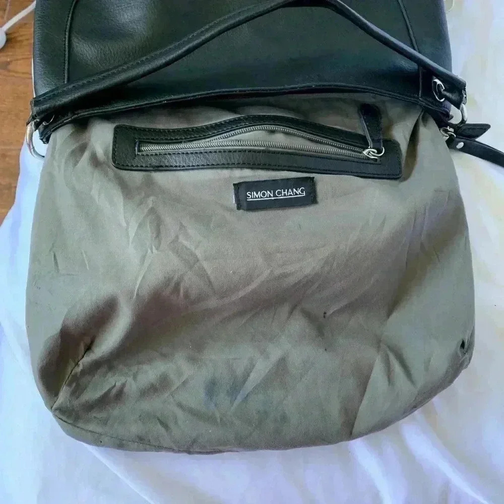 Simon Chang Satchel Bag, black, one large inner pocket, one large outer pocket - Picture 15 of 15